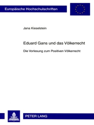 cover image of Eduard Gans und das Voelkerrecht